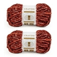 thumbnail image 1 of Crafted by Catherine Red Heathered Velvet Super Bulky Yarn, 77 yards, 10.5oz/300g (2 Pack), 1 of 4