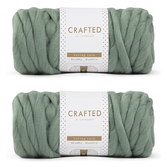 Crafted by Catherine Sage Roving Super Bulky Yarn, 26 yards, 8.8oz/ 250g (2 Pack)