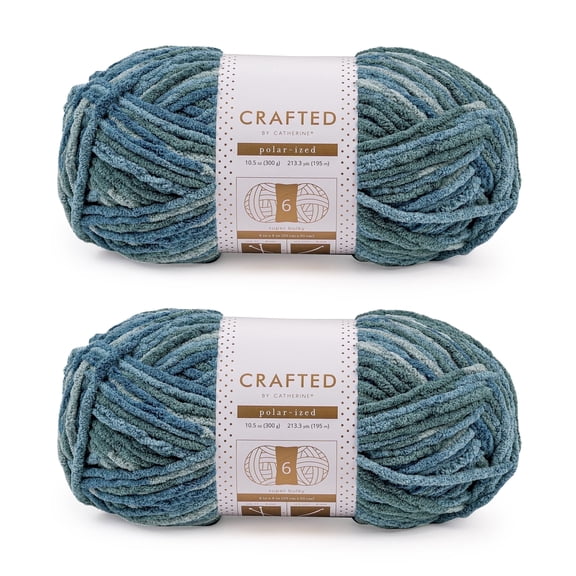 Crafted by Catherine Sea Multi Polarized Super Bulky Yarn, 213 Yards, 10.5oz/300g (2 Pack)
