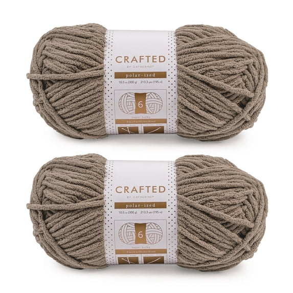Crafted by Catherine Taupe Polarized Super Bulky Yarn, 213 Yards, 10.5oz/300g (2 Pack)