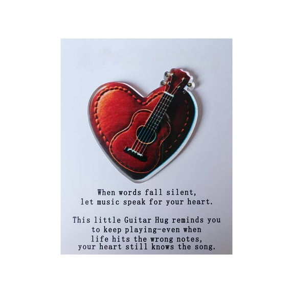 Crafted by Hand-Music Hug Collection,Charming Heart-Shaped Guitar Pocket Hug, Perfect As A Gift For Musicians, Guitarists And Music Lovers