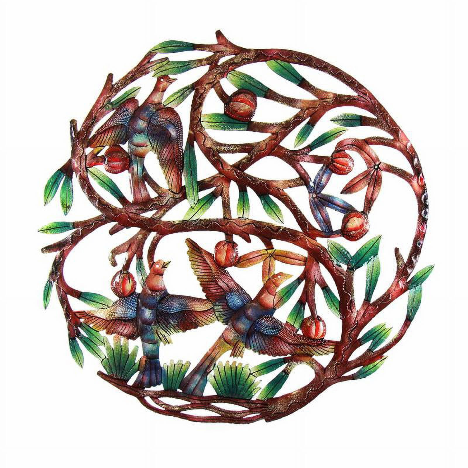 Handcrafted 24" Multicolor Recycled Steel Tree of Life Wall Art