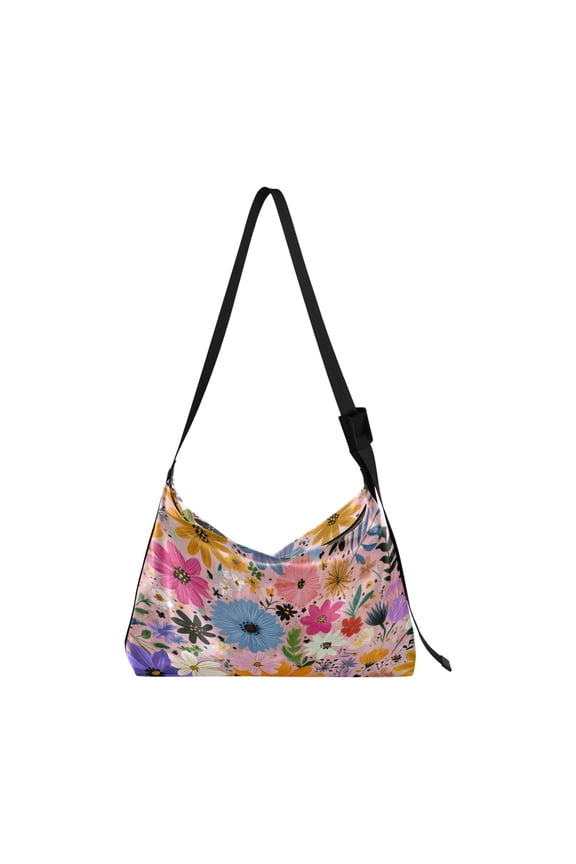 Crafted from premium leather the Ultra Soft on-trend Women's Hobo Handbag is a large satchel that makes a statement Multicolored Floral Pattern