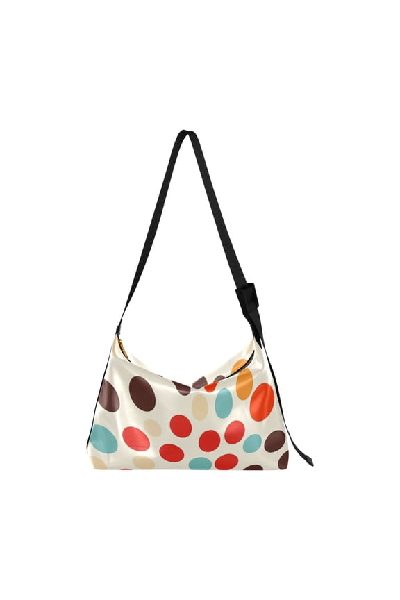 Crafted from premium leather, the Ultra Soft, on-trend Women's Hobo Handbag is a large satchel that makes a statement. Polka Dots Pattern