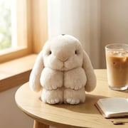Crafted soft plush rabbit keychain bag pendant, no gift box included. This 5.8-inch handmade fluffy rabbit accessory. It serves as a charming bag decoration and cute car interior ornament.