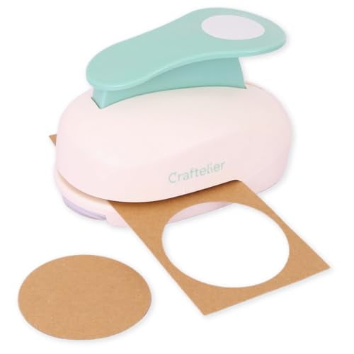 Craftelier - 3 Inch Circle Punch with Lever Press | Shape Hole Puncher for Paper Crafts | Round Hole Punch to Create Scrapbooks, DIY Cards & Journals | Mini Hole Punch for Paper & Cardstock.