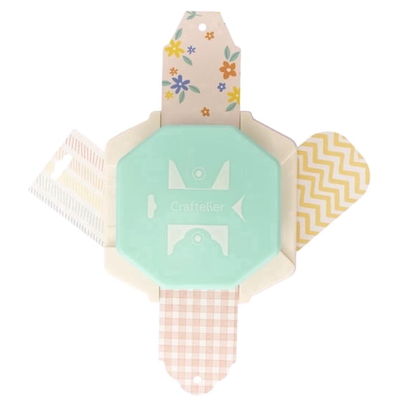 Craftelier - 4-in-1 Tag Punch for Scrapbooking and Crafts, Paper Punch with 4 Decorative Designs for 100 to 300 g/m Paper, Create Tags in 1.18" (3 cm) and 1.57" (4 cm) Sizes