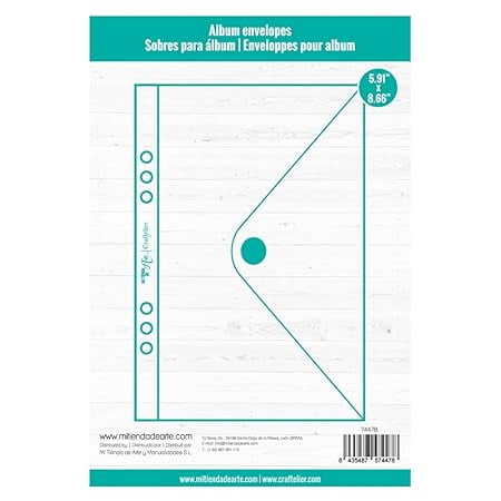 Craftelier - Clear Plastic Envelopes with Velcro Closure | Compatible with 6-Ring Binders, Albums or Folders | Includes 3 Envelopes Size Approx. 15.01 x 22 cm (5.91" x 8.66")