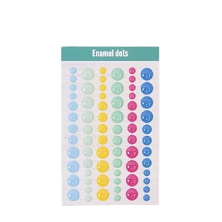 Craftelier - Enamel Dots Summer | Mini Self-Adhesive Stickers with Pearlescent Finish for Scrapbooking and Crafting Projects | Includes 72 Coloured Pieces