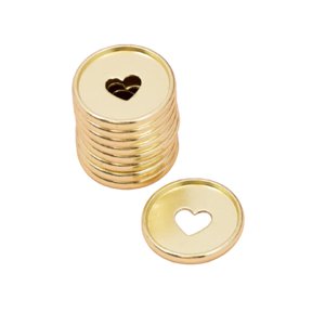 Craftelier - Metallic M Disc Rings with Die Cut Heart for Scrapbooking Binding for Planners, Agendas, Notebooks or Albums | Pack of 9 pcs. of 35 mm - Gold Colour
