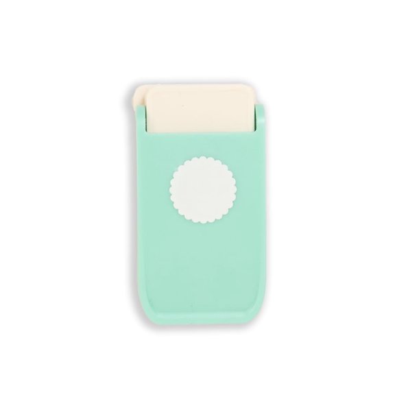 Craftelier - Multimaterial Scalloped Circle Shaped Punch for Card Making, Scrapbooking and Craft Projects | Suitable for Many Materials | Circle Diameter 2.54 cm (1) | Turquoise Color