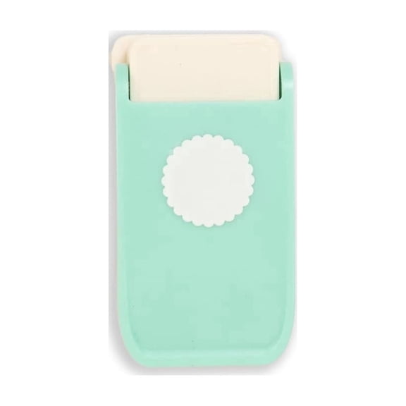 Craftelier - Multimaterial Scalloped Circle Shaped Punch for Card Making, Scrapbooking and Craft Projects | Suitable for Many Materials | Circle Diameter 2.54 cm (1) | Turquoise Color
