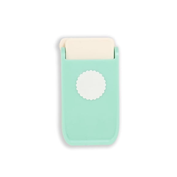 Craftelier - Multimaterial Scalloped Circle Shaped Punch for Card Making, Scrapbooking and Craft Projects | Suitable for Many Materials | Circle Diameter 2.54 cm (1) | Turquoise Color