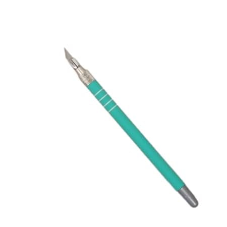 Craftelier - Precision Scalpel with Non-Slip Silicone Handle for Crafts | Includes 3 Blades and Transparent Cap to Protect the Blade | Size Approx. 16 cm - Colour Turquoise