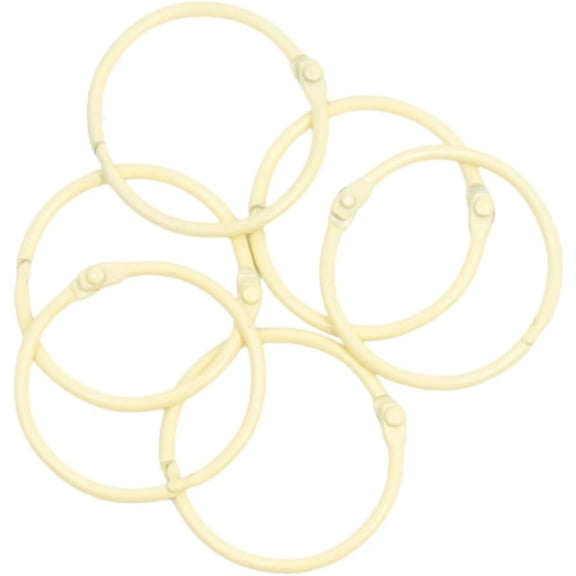 Craftelier - Set of 6 Metal Binding Rings for Scrapbooking, Card Making and Other Craft Projects | Rings for Photo Albums, Notebooks or Diaries | Size  45 mm - Pastel Yellow Colour