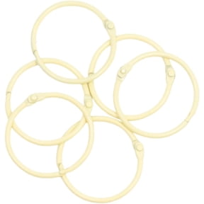 Craftelier - Set of 6 Metal Binding Rings for Scrapbooking, Card Making and Other Craft Projects | Rings for Photo Albums, Notebooks or Diaries | Size 45 mm - Pastel Yellow Colour