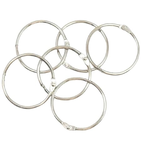 Craftelier - Set of 6 Metal Binding Rings for Scrapbooking, Card Making and Other Craft Projects | Rings for Photo Albums, Notebooks or Diaries | Size  45 mm - Silver Colour