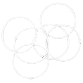 Craftelier - Set of 6 Metal Binding Rings for Scrapbooking, Card Making and Other Craft Projects | Rings for Photo Albums, Notebooks or Diaries | Size 60 mm - White Colour