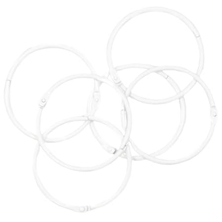 Craftelier - Set of 6 Metal Binding Rings for Scrapbooking, Card Making and Other Craft Projects | Rings for Photo Albums, Notebooks or Diaries | Size  60 mm - White Colour