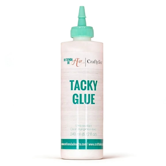 Craftelier - Tacky Glue | Extra Strong Multipurpose Liquid Glue for Scrapbooking and Other Craft Projects | Non-Toxic | Transparent, Flexible and Resistant Drying - Quantity 240 ml (8.12 Fl Oz)