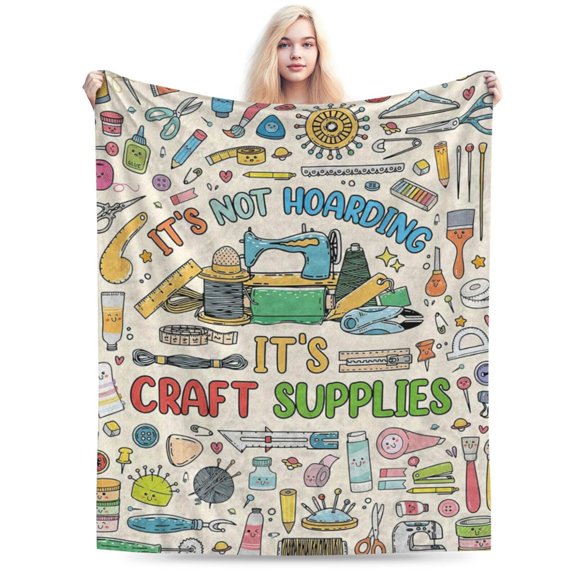 Crafter Gifts for Women, Soft Flannel Blanket for Crafters 50x40