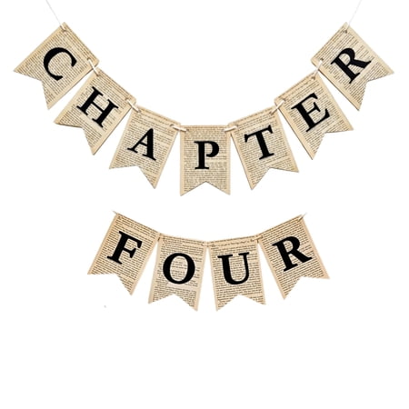 Crafter King Chapter Four Vintage Book Page Banner | Pre-Strung Literary Garland 2 Count