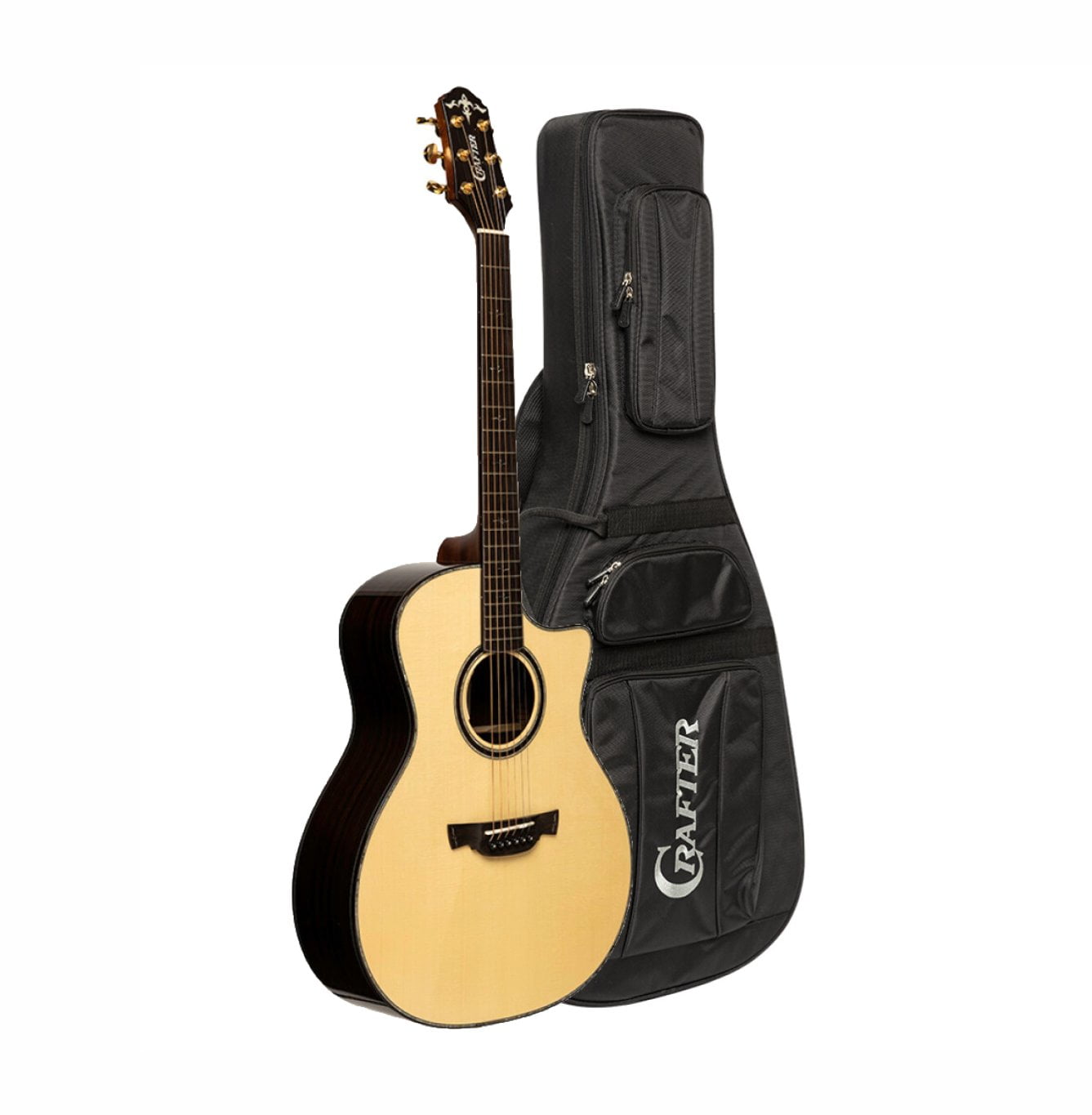 Crafter LX G-1000CE Grand Auditorium Cutaway Acoustic-Electric Guitar ...