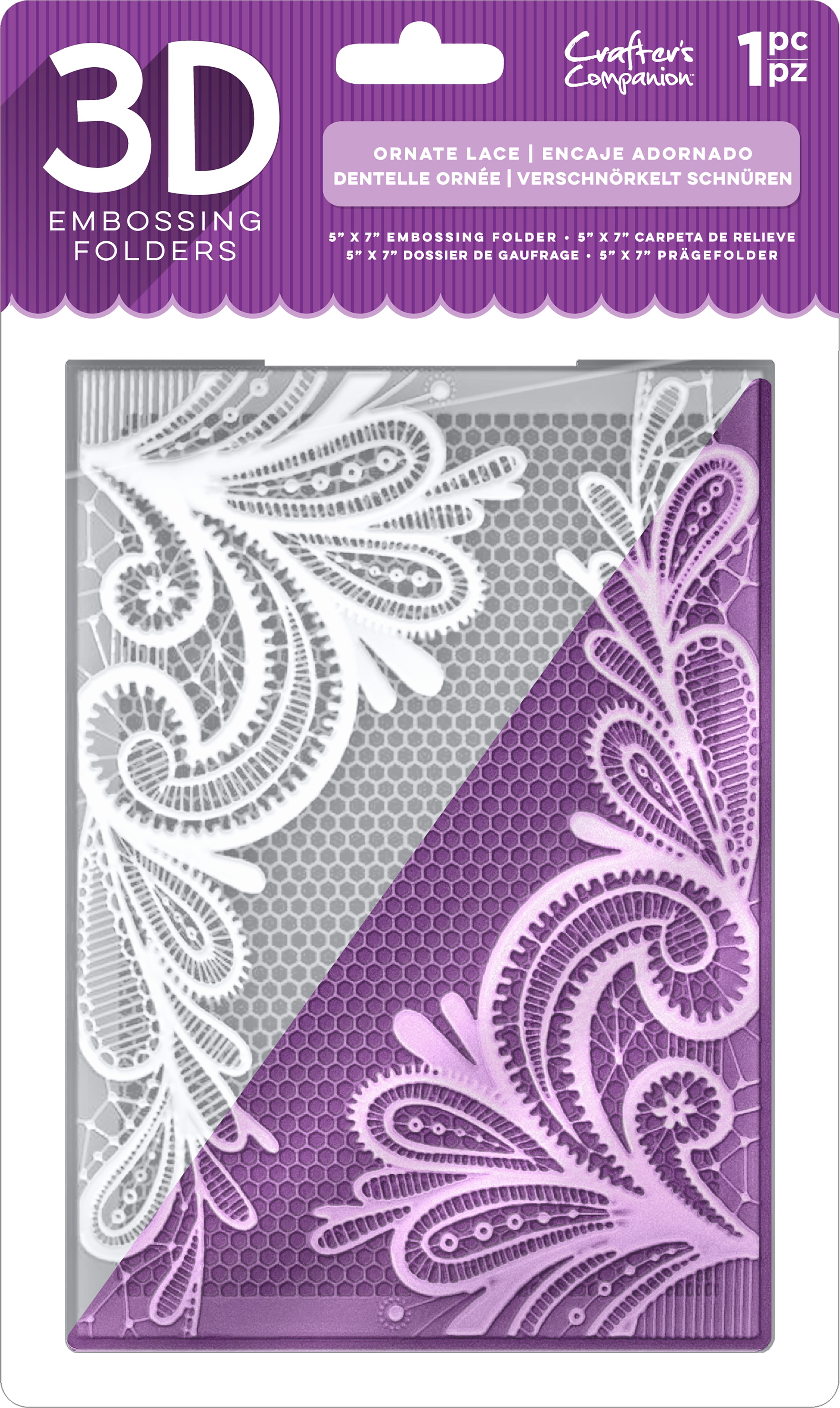 Crafter's Companion 3D Embossing Folder 5X7-Ornate Lace 