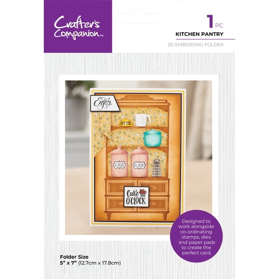 Crafter's Companion Kitchen 2D Embossing Folder 5"X7"-Kitchen Pantry