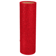 Crafter's Square 6 In. Christmas Glitter Tulle Ribbon, 5-yd. Rolls; Red Color