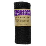 Crafters Square Black Decorative Mesh with Tinsel Accents, 5-yd. Rolls; 6 INCHES