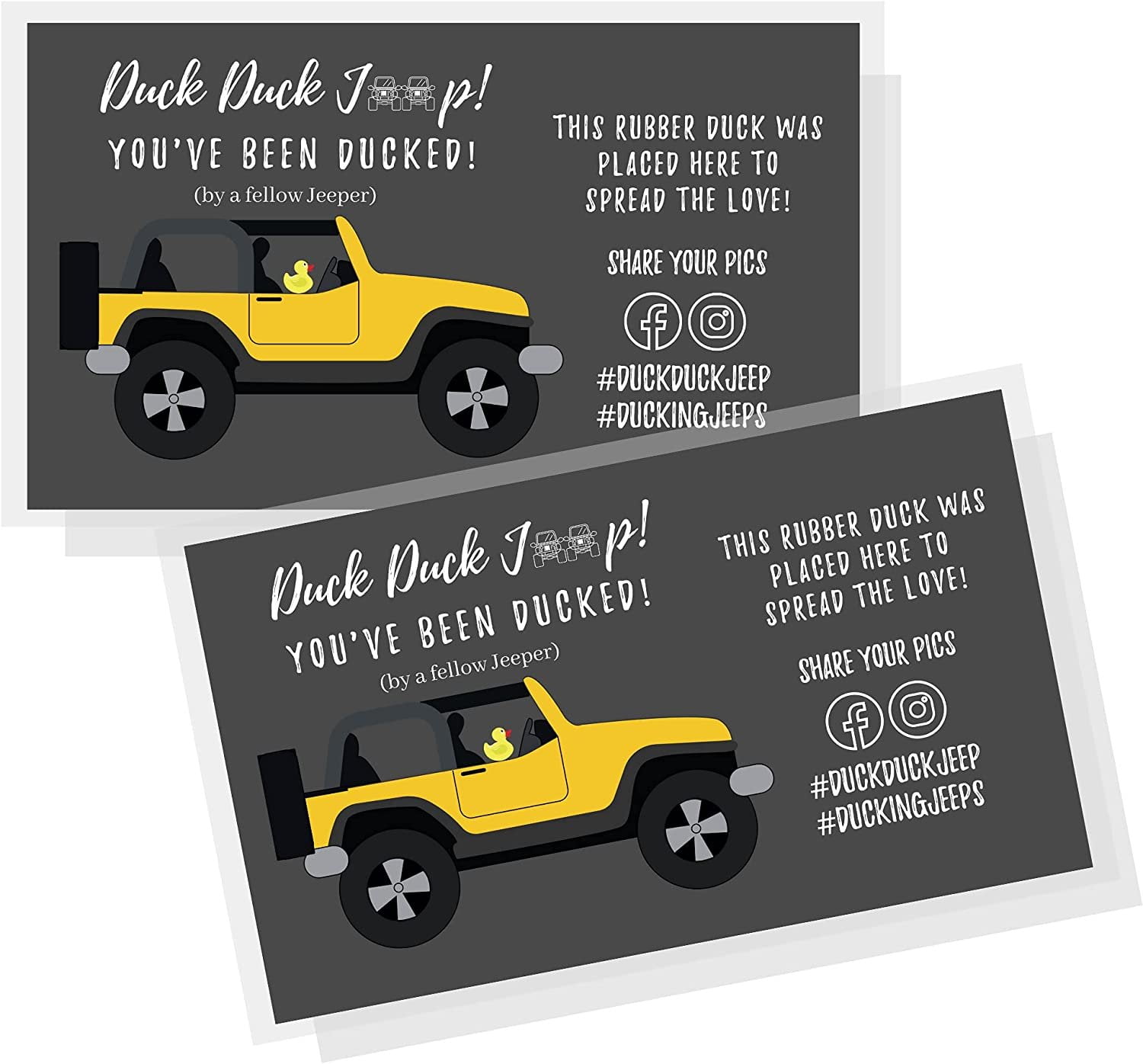 50 Pack 'You've Been Ducked' Duck Tags – Car-Shaped Cards With Rubber Bands, Fun Duck Ducking Game For SUV Lovers