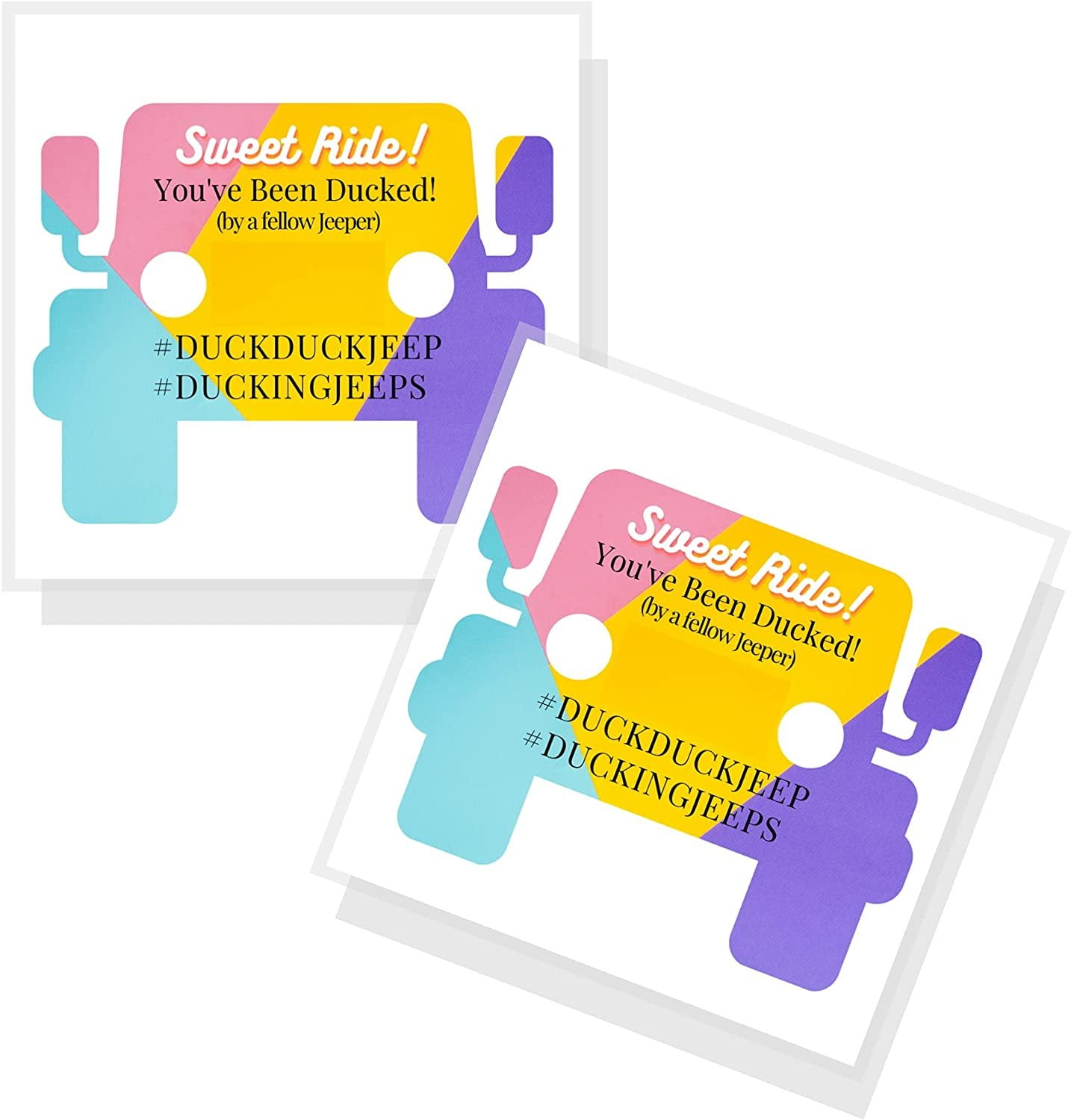 Crafters Cup You have Been Ducked Tag 50 Pack Duck Duck Tag 2.52.5inch Square Card Size Duck Duck Tags Attach to Rubber Ducks 90s Colors Design Design