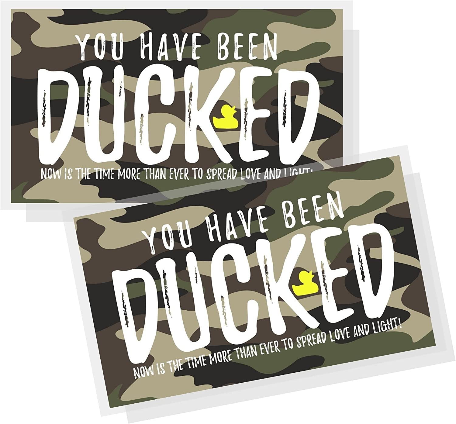 Crafters Cup You've Been Ducked Card 50 Pack Duck Duck Tag 3.5 x 2In Business Card Size Camo Ducked Design