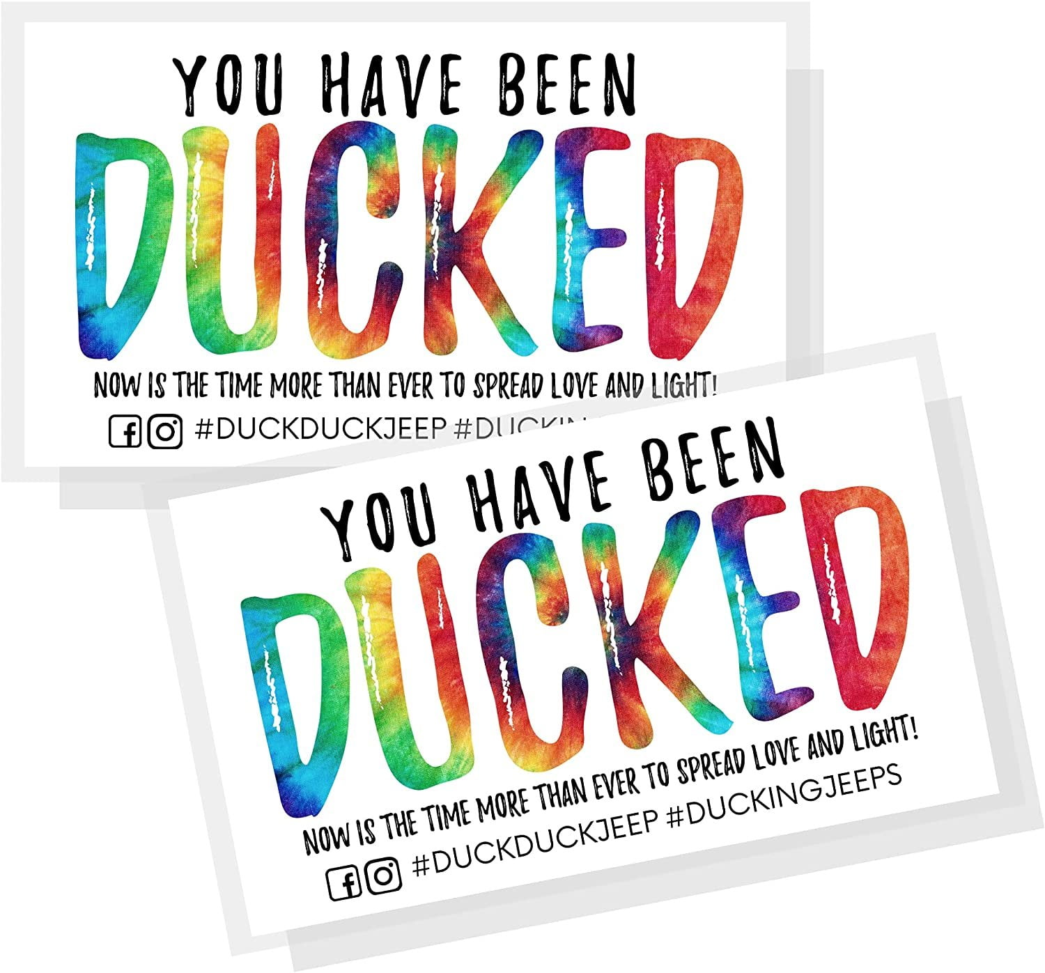 Crafters Cup You've Been Ducked Card 50 Pack Duck Duck Tag 3.5 x 2In Business Card Size Tie Dye 'Ducked' Design