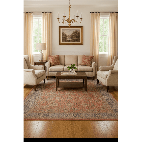 Crafters & Weavers Ushak Soft Washable Non Slip Area Rug (3' x 5')