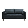 thumbnail image 1 of Crafters and Weavers Alamo Contemporary Italian Leather Loveseat in Slate, 1 of 3
