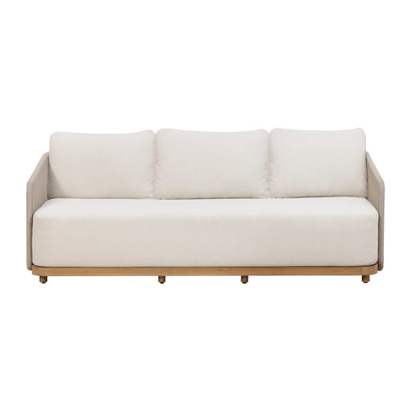 Crafters and Weavers Alpine Teak Wood Outdoor Sofa with Biege Rope Design