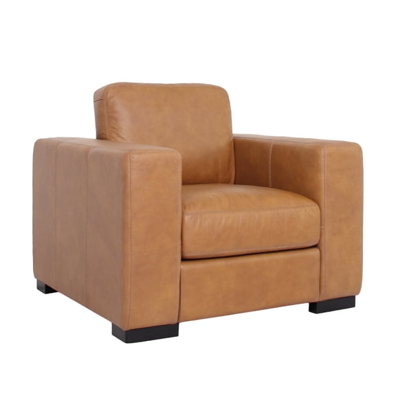 Crafters and Weavers Argento Leather Arm Chair in Tan