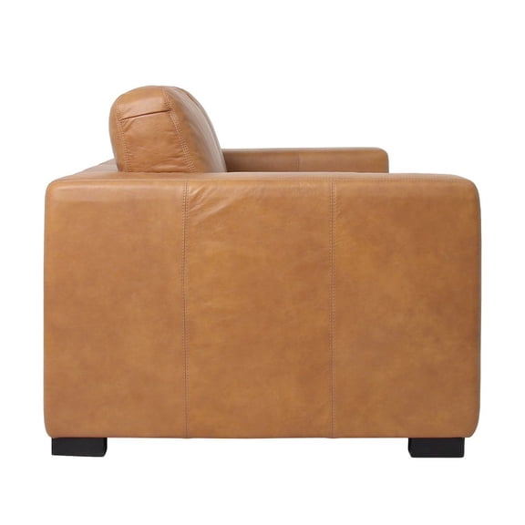 Crafters and Weavers Argento Top Grain Leather Love Seat - Tan