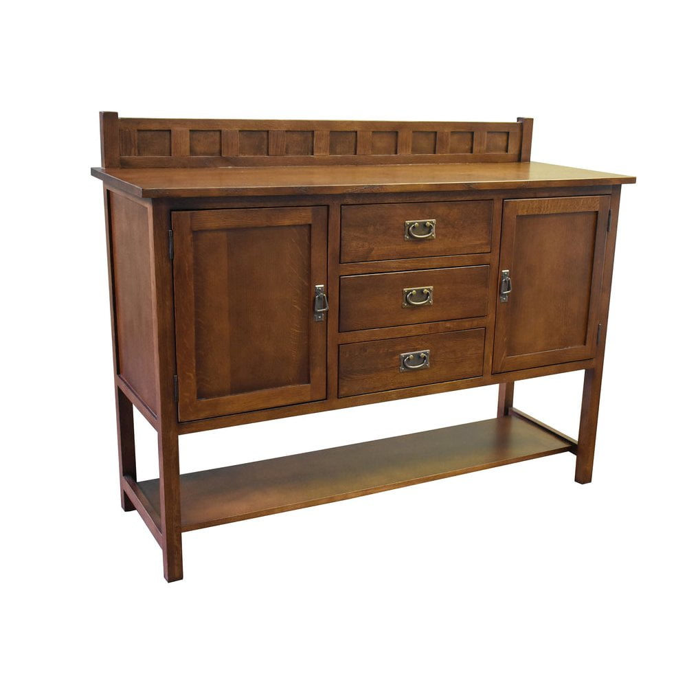 Walnut Solid Wood 2-Door Sideboard with Drawers