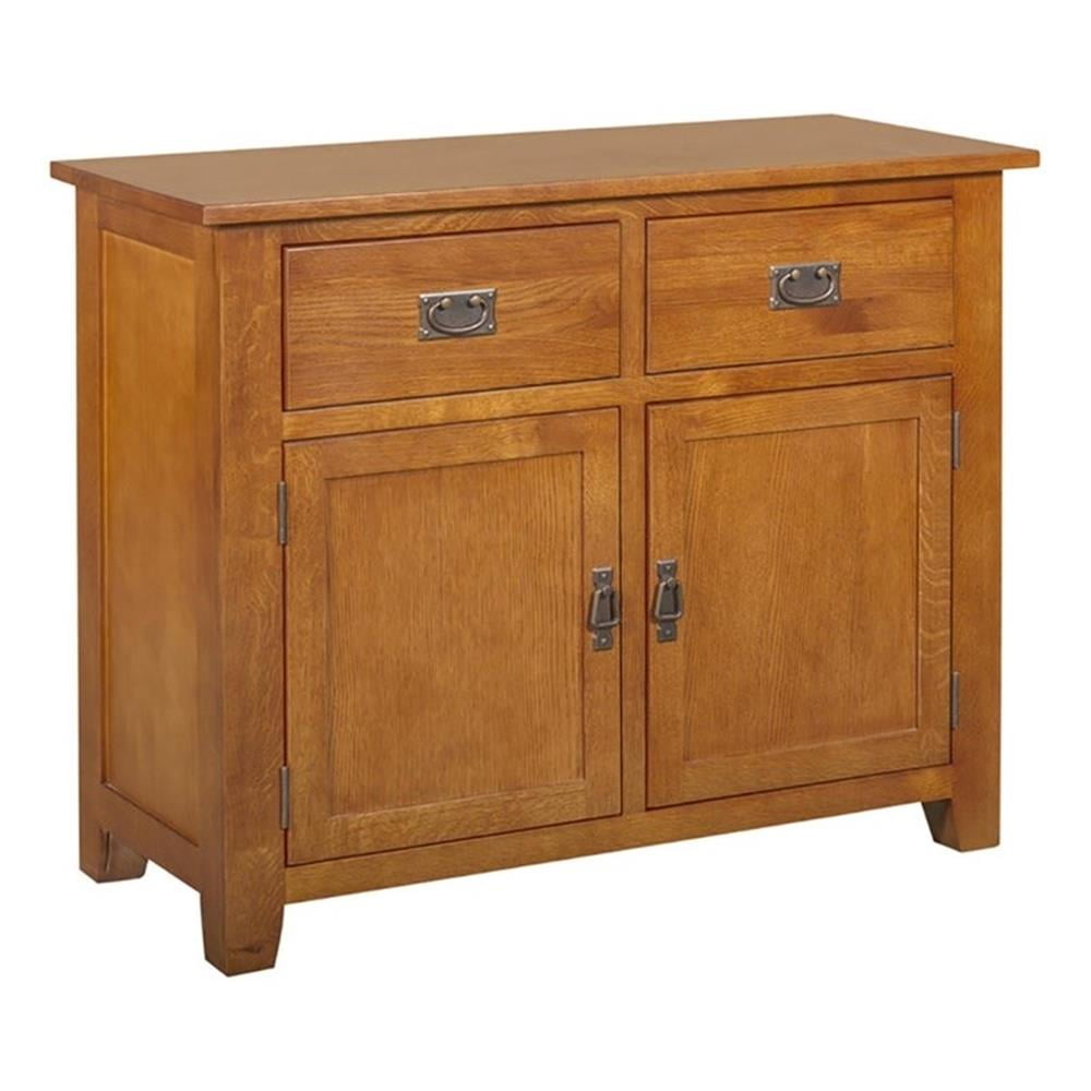 Crafters White Oak 2-Drawer Cherry Finish Storage Cabinet