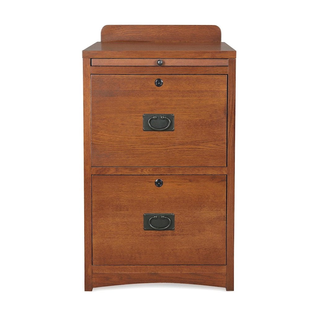 Cherry Wood Lockable 2-Drawer Legal Size File Cabinet