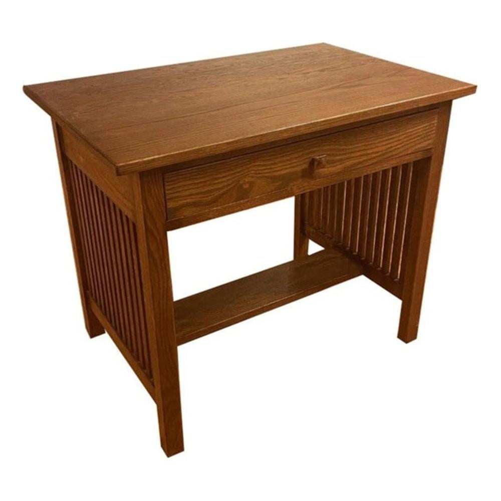 Walnut Wood Writing Desk with Drawer, 36"