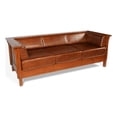 thumbnail image 1 of Crafters and Weavers Arts and Crafts Leather Side Sofa in Chestnut Brown, 1 of 7