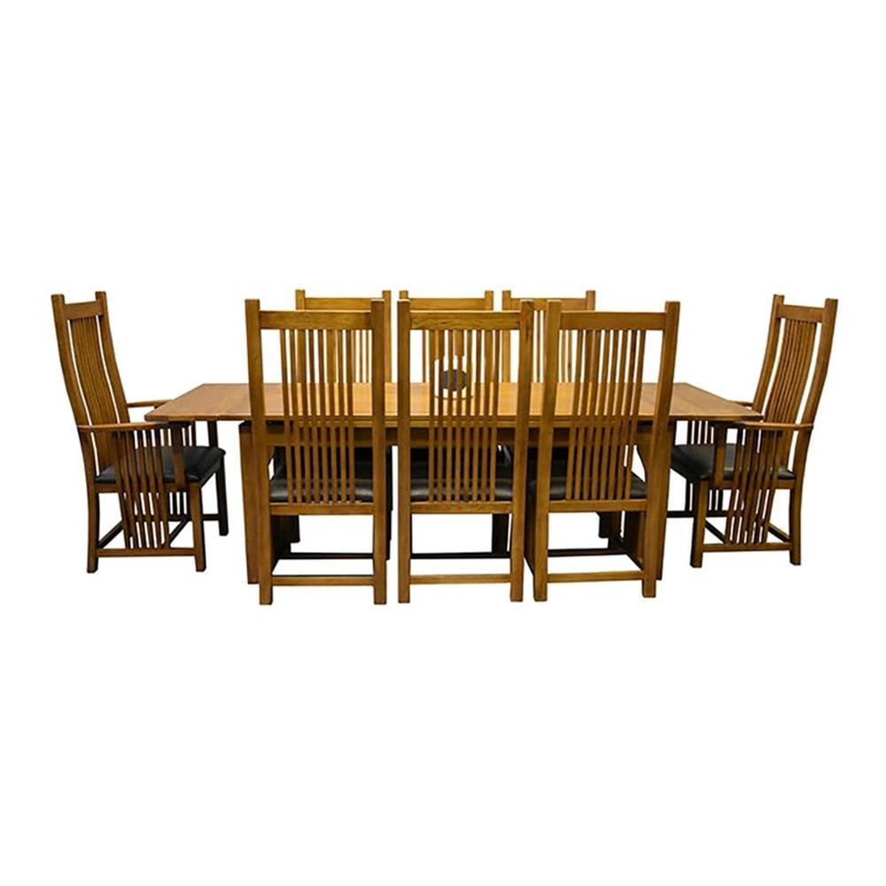 9 - Piece Extendable Solid Wood Dining Set