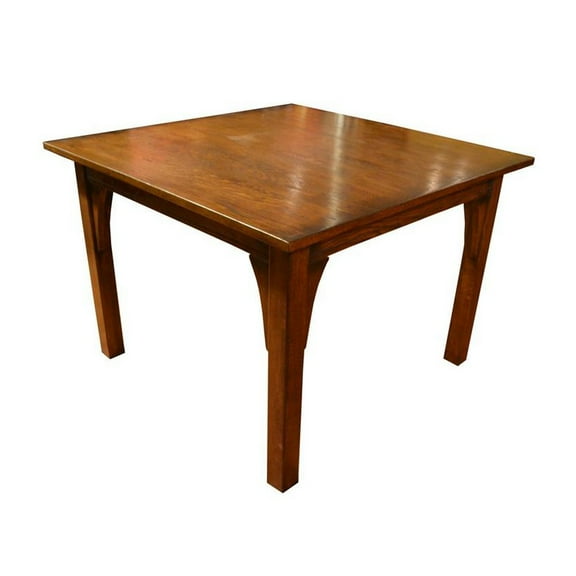 Crafters and Weavers Arts and Crafts Solid Wood Square Dining Table in Walnut