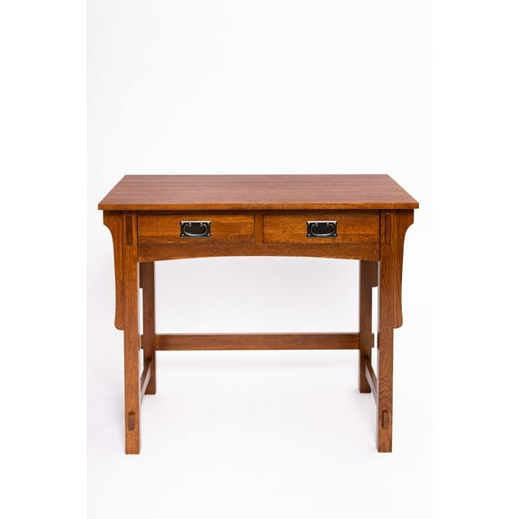 Crafters and Weavers Arts and Crafts Wood Library Table in Cherry