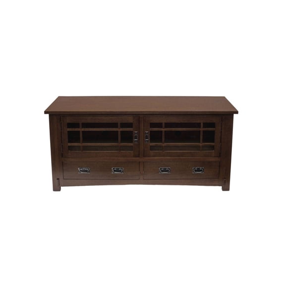 Crafters and Weavers Arts and Crafts Wood TV Stand for TVs up to 60" in Oak