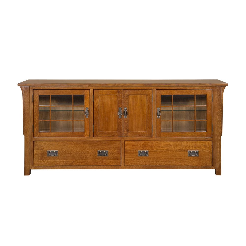 Crafters and Weavers Arts and Crafts Wood TV Stand for TVs up to 72" in Cherry